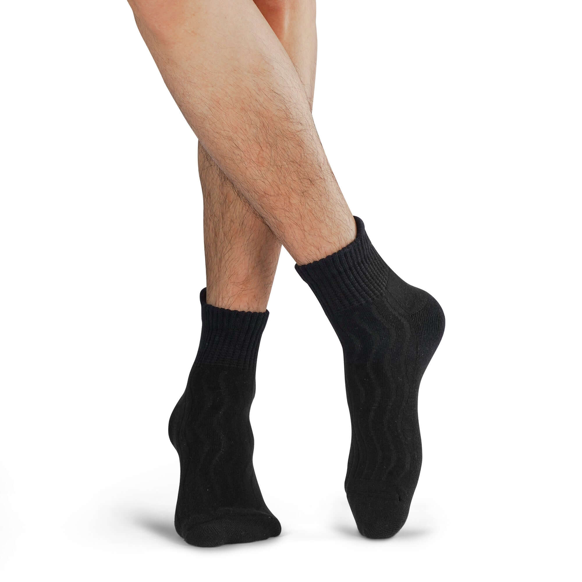 Wide non-binding Cotton(Bamboo) Ankle Diabetic Socks, seamless toe, air vent with cushion sole, 8 pairs - md-diab